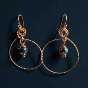 Kyanite & Copper Elegant Twist Ear Art