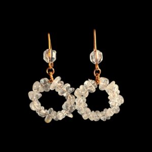 Clear Quartz & Copper Hoop Earrings