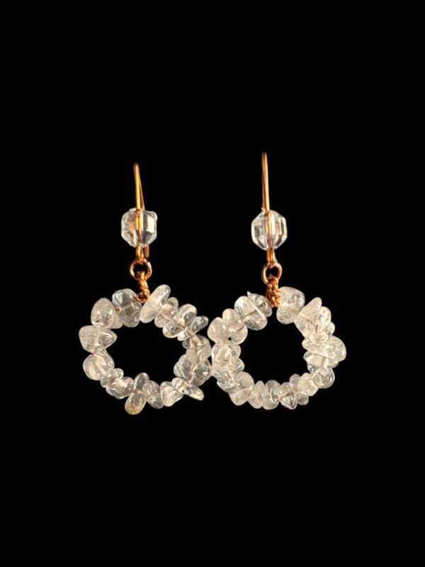 Clear Quartz & Copper Hoop Earrings